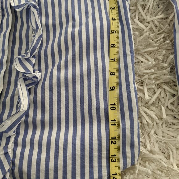 Madewell Striped Ruffle-Front Blouse Size M - Picture 8 of 8